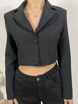 blazer crop giudi nero