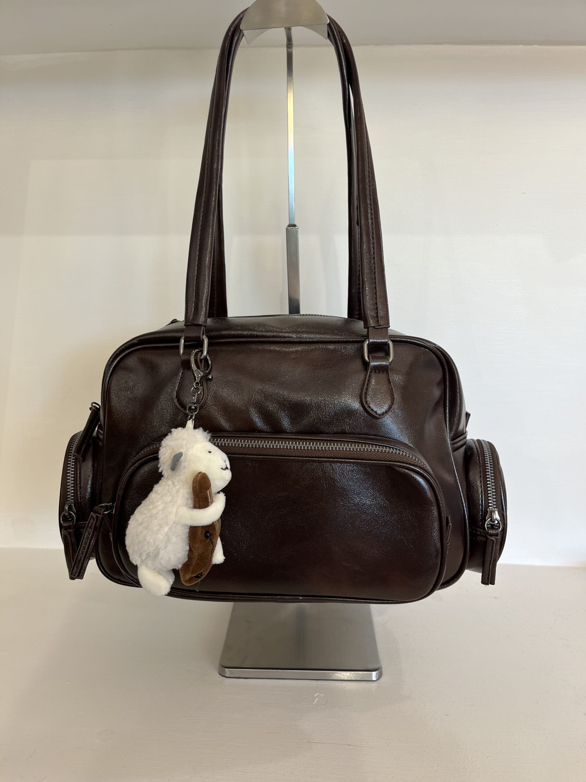 borsa con tasche ecopelle "bleur" borsa con tasche ecopelle "bleur"