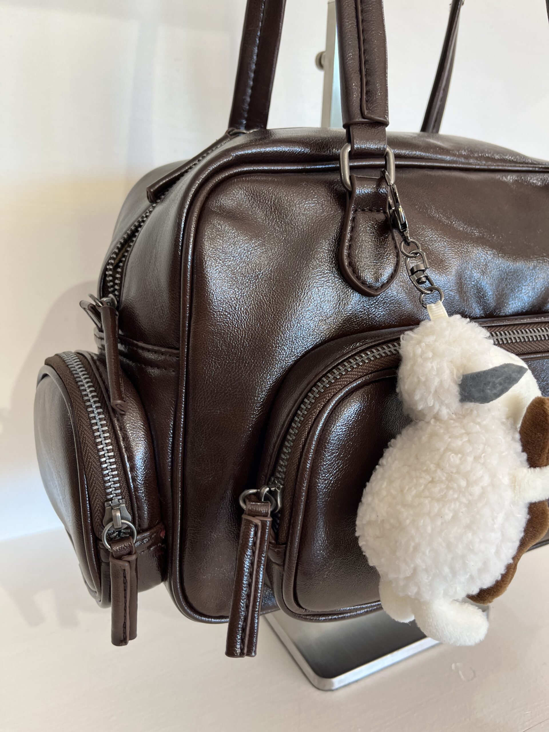 borsa con tasche ecopelle "bleur" borsa con tasche ecopelle "bleur"
