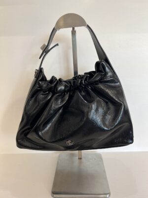 borsa "kiko’" ecopelle lucida nera