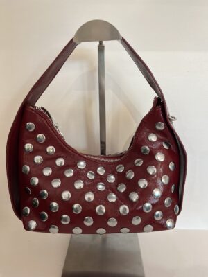 borsa ecopelle con borchie "emi" rossa
