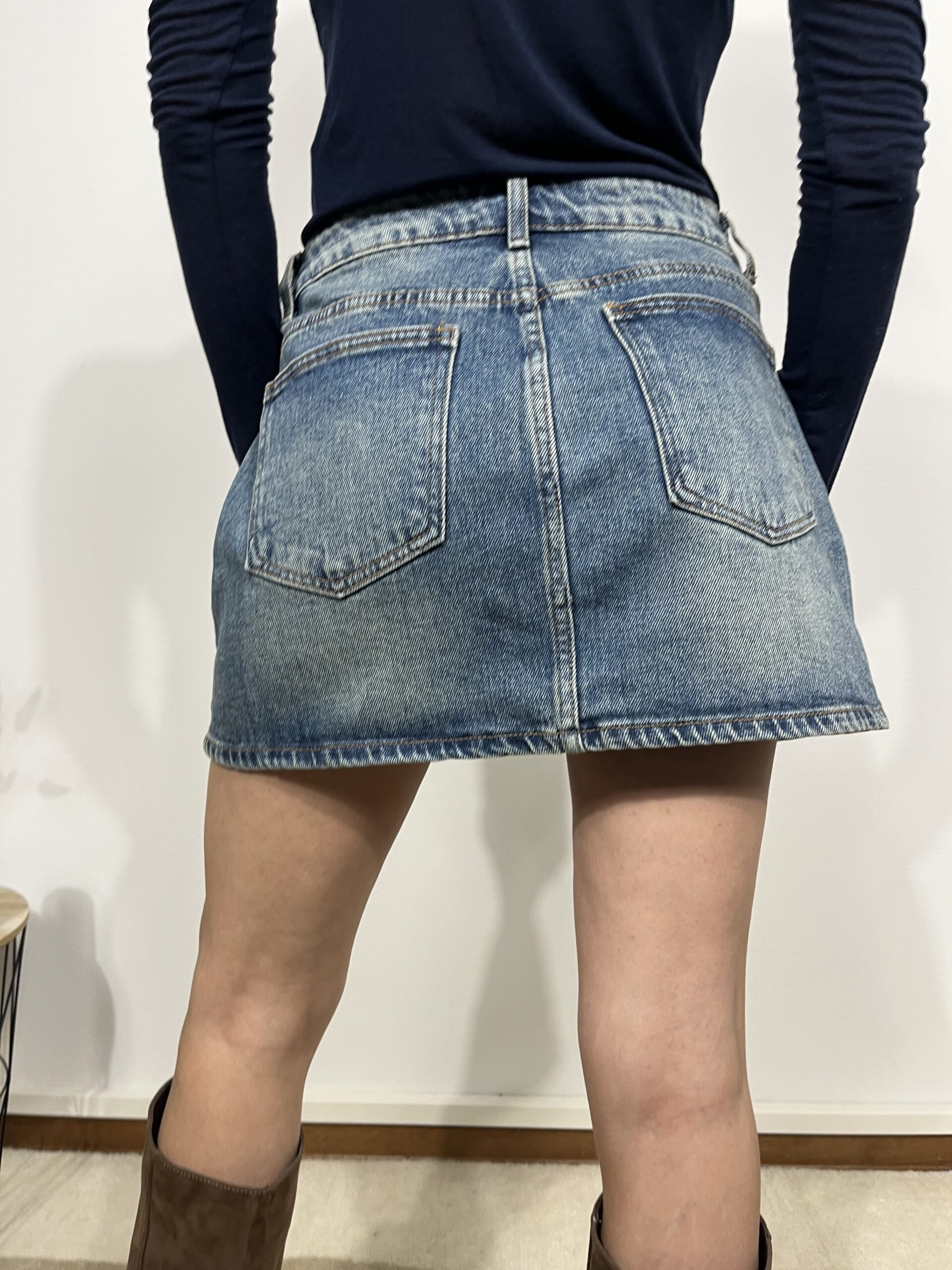 gonna jeans con allacciatura asimmetrica gonna jeans con allacciatura asimmetrica