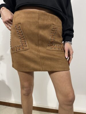 gonna in suede con tasche