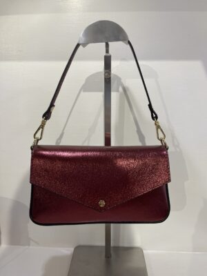 borsa in pelle laminata "carly" rossa