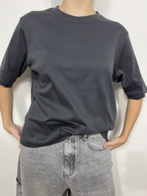 t shirt basic oversize marrone
