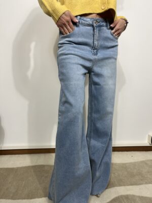 jeans palazzo chiaro