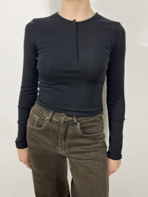 maglietta con bottoncini grigia