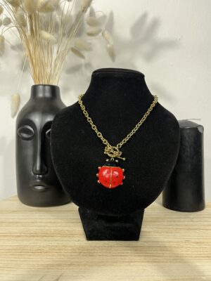 collana catena con coccinella