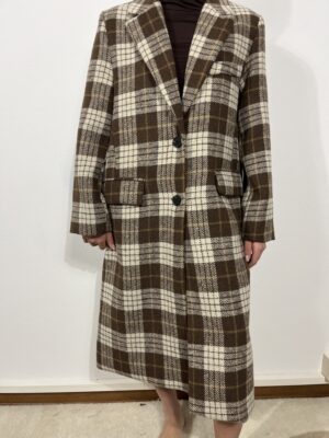 cappotto lungo quadri