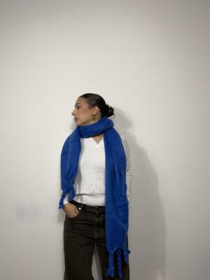 sciarpa frange blu