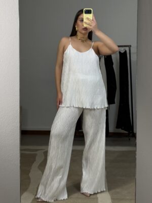 set plissettato bianco